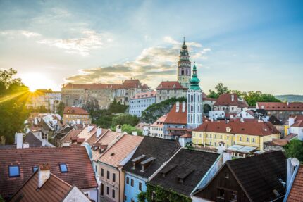 Private trip to Český Krumlov from Prague – medieval castle and old town view